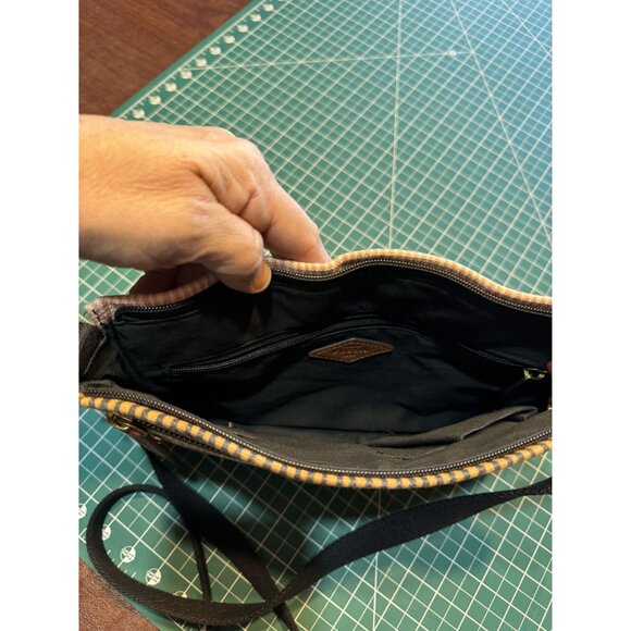 Fossil Striped Crossbody Bag With Multi-Zipper Compartments & Adjustable Strap - Picture 4 of 4